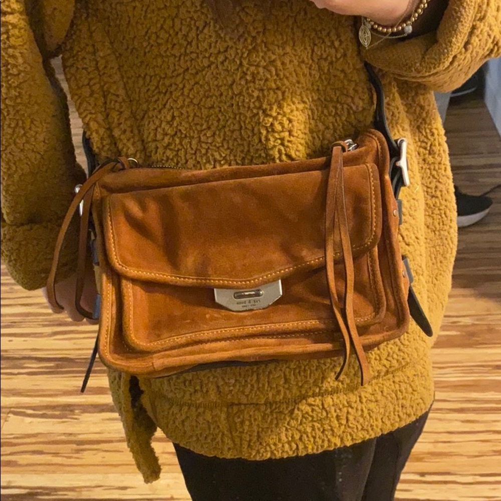 Rag and bone field messenger suede bag